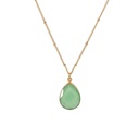 Necklace | Gold Plated with Dyed Green Agate