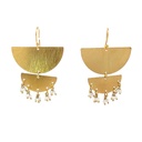 Dangling Earrings | Gold Plated Brass Tiered Moons