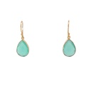 Dangling Earrings | Gold Plated Brass with Stone