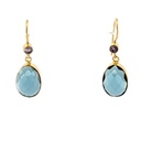 Dangling Earrings | Gold Plated Brass Dual Stone