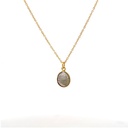 Necklace With Labradorite Pendant | Gold Plated Brass