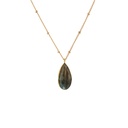 Necklace With Labradorite Pendant | Gold Plated Brass