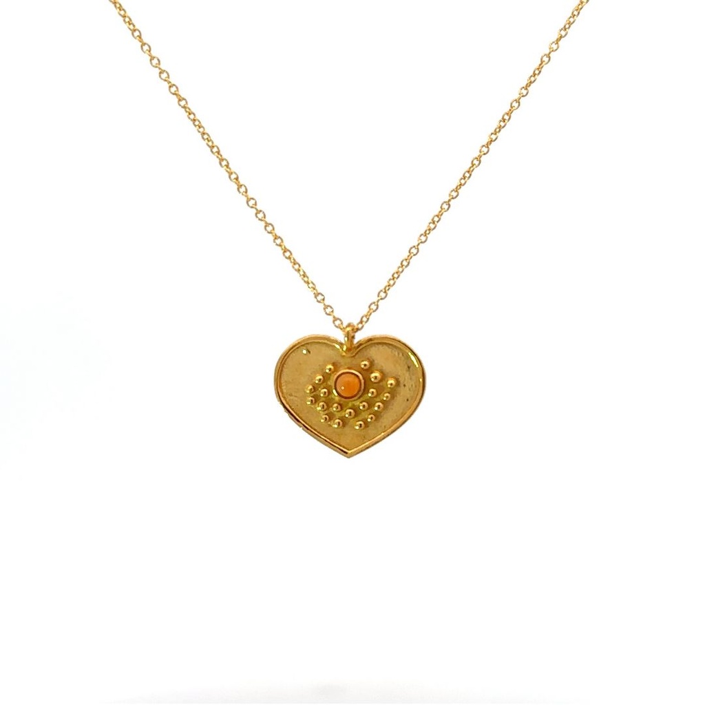 Necklace With Heart Pendant | Gold Plated Brass