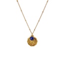 Necklace with Circle Elephant Pendant | Gold Plated Brass