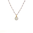 Necklace with White Pendant | Mixed Stones