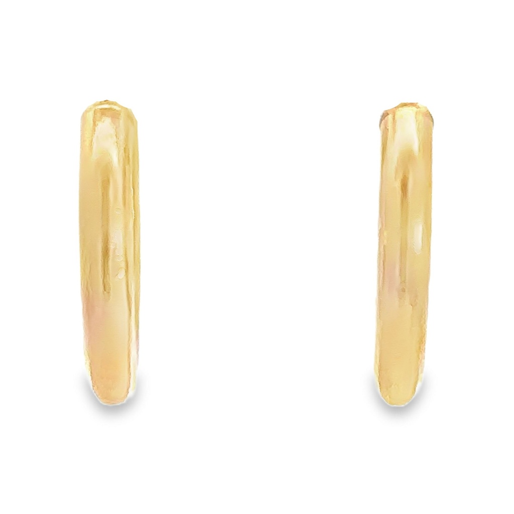 Hoop Earrings | 15mm x 3mm Round 9K Yellow Gold