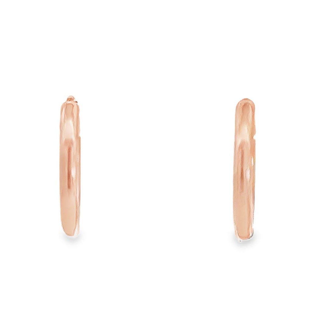 Huggie Hoop Earrings | 12x1.8mm 9K Rose Gold