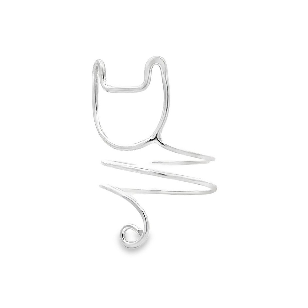 Ring | Cat Outline In Silver