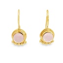 Earrings | Gold Plated Brass With Rose Quartz