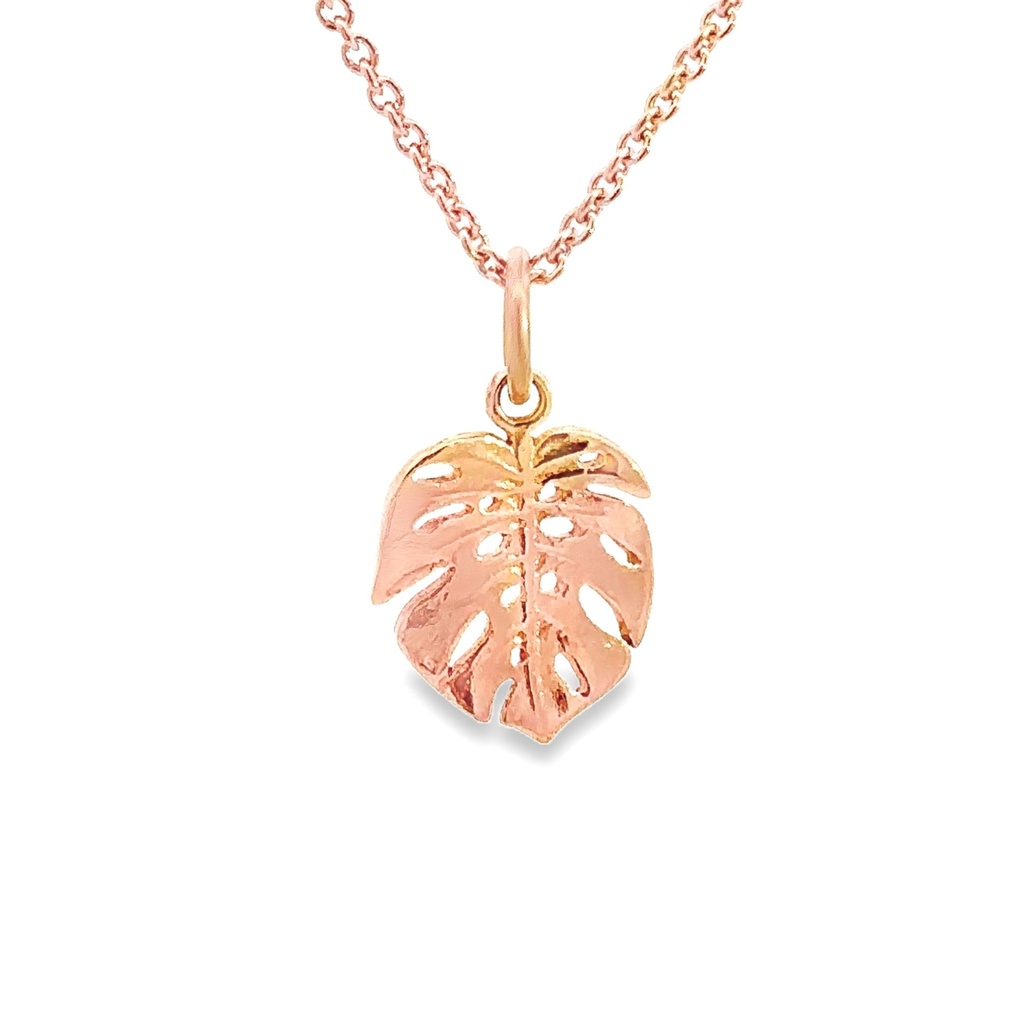 Pendant | Monstera Leaf In 9K Rose Gold