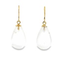 Earrings | Frosted Rock Crystal Drops 9K
