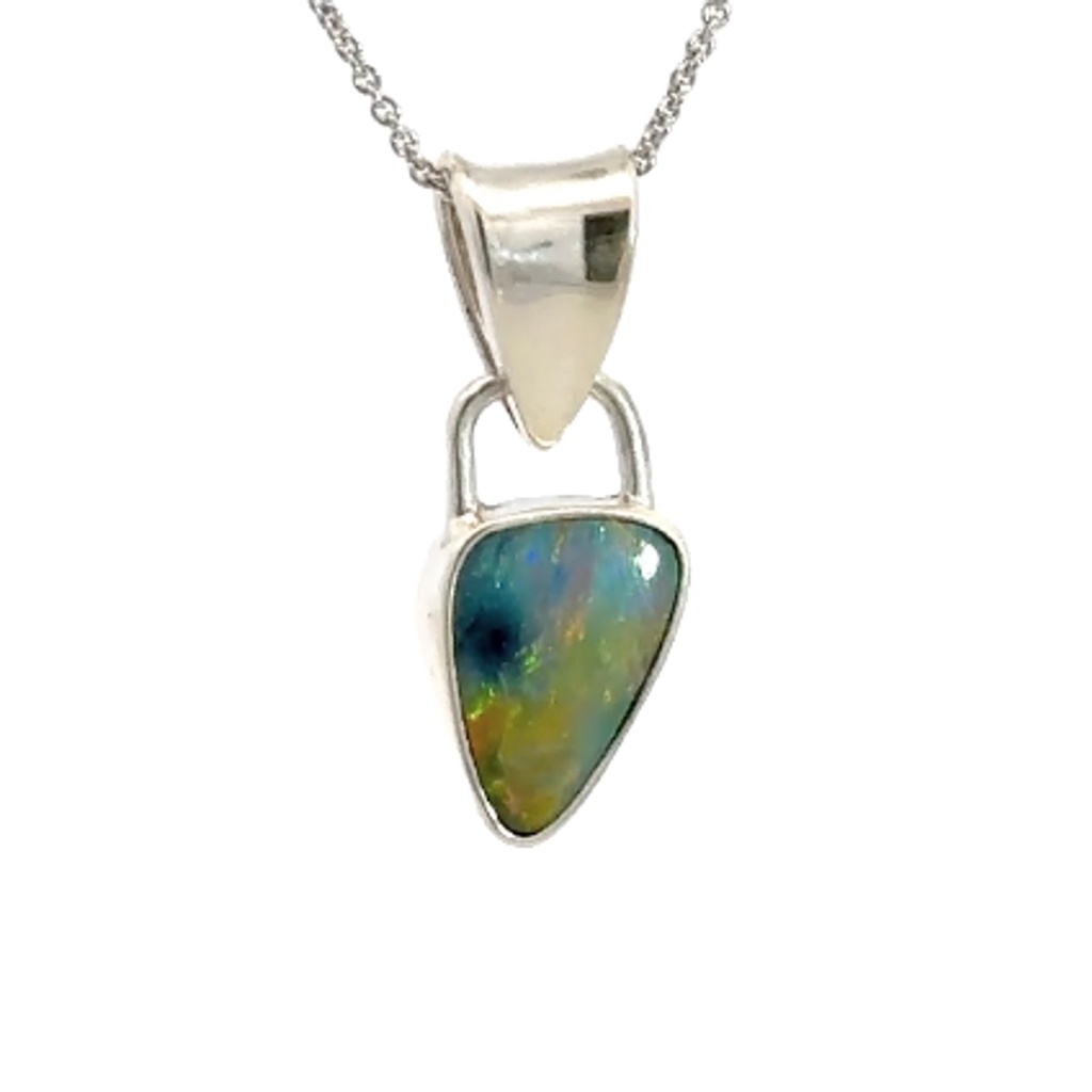 Doublet Opal Pendant Set In A Sterling Silver