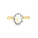 Opal Ring | 18K Gold & Platinum Solid White Opal
