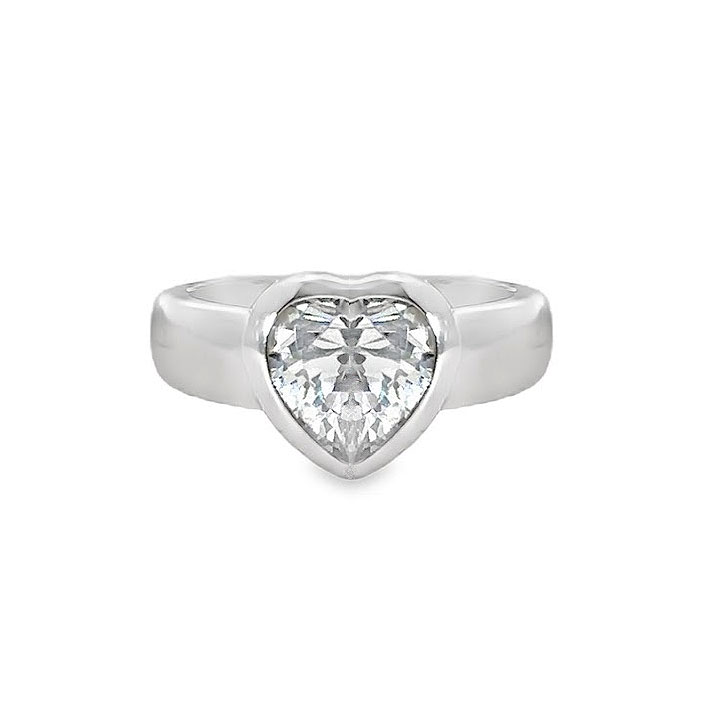 Heart Cubic Ring | Sterling Silver