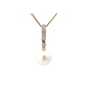 South Sea Pearl & Diamond Pendant Enhancer In 18K
