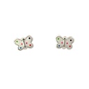 Children Sterling Silver Enamel Polkadot Butterfly Studs