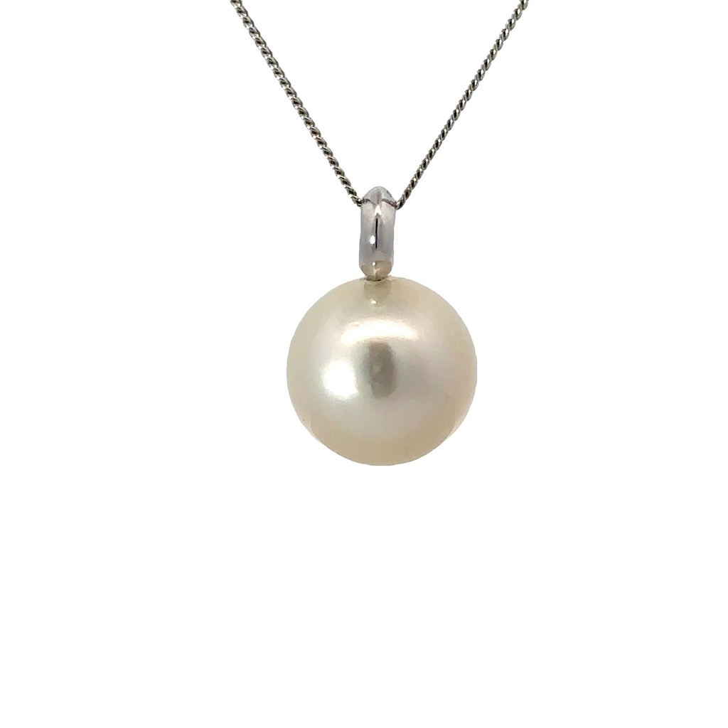 South Sea Pearl Double Blade Pendant In 9KWG