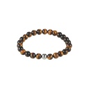 Tiger Eye Bracelet with Stainless Steel Bead