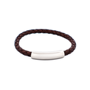 Brown Leather Bracelet With Stainless Steel Magnetic Clasp