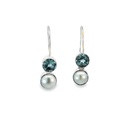 Freshwater Pearl & Topaz Drop Earrings