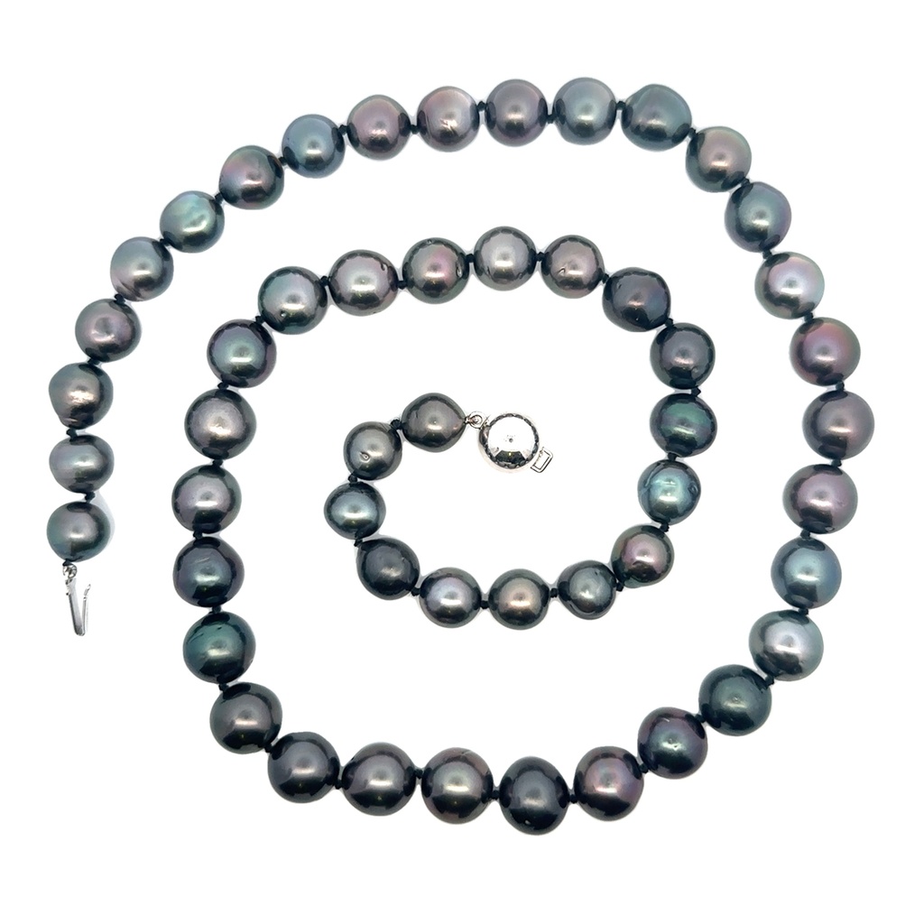 Tahitian Pearl Necklace With 18ct White Gold Ball Clasp