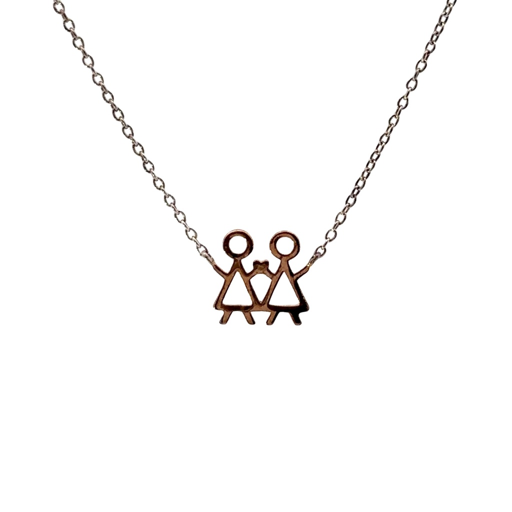 Petals Silver 'Friends' Circle Necklace