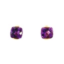 Amethyst Stud Earrings| 14ct Yellow Gold