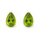 Peridot Stud Earrings - Teardrop | 14ct