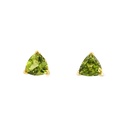 Peridot Stud Earrings - Trilliant | 14ct