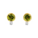 Peridot and Diamond Stud Earrings | 14ct