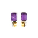 Amethyst Stud Earrings With Diamonds | 14ct