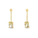 Ball Stud Earring With Dioptase Drop On Chain | 14ct