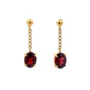 Ball Stud With Hanging Almandine Garnet Drop | 14ct