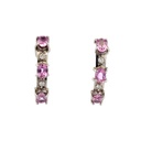 Pink Sapphire And Diamond Stud Earrings | 14ct