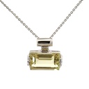 Lemon Quartz Pendant In 14K White Gold