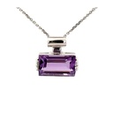 Amethyst Pendant In 14K White Gold