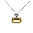 Yellow Beryl Pendant In 14K White Gold