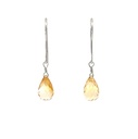 Citrine Earrings in 14ct White Gold