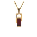 Garnet Pendant With Diamond Accent | 18K Gold