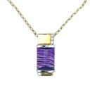 Amethyst And Diamond Pendant In 18K Two-Tone