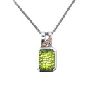 Peridot And Diamond Pendant In 18K Yellow And White Gold