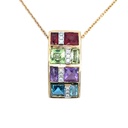 Multi-Gem Pendant In 14K Yellow Gold