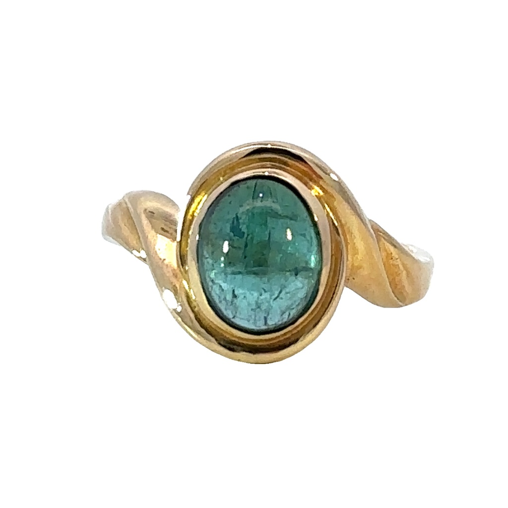 Green Tourmaline 18ct Yellow Gold Ring