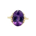 Amethyst & Diamond Ring | 14ct Yellow Gold