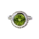 Peridot and Diamond 14ct White Gold Ring
