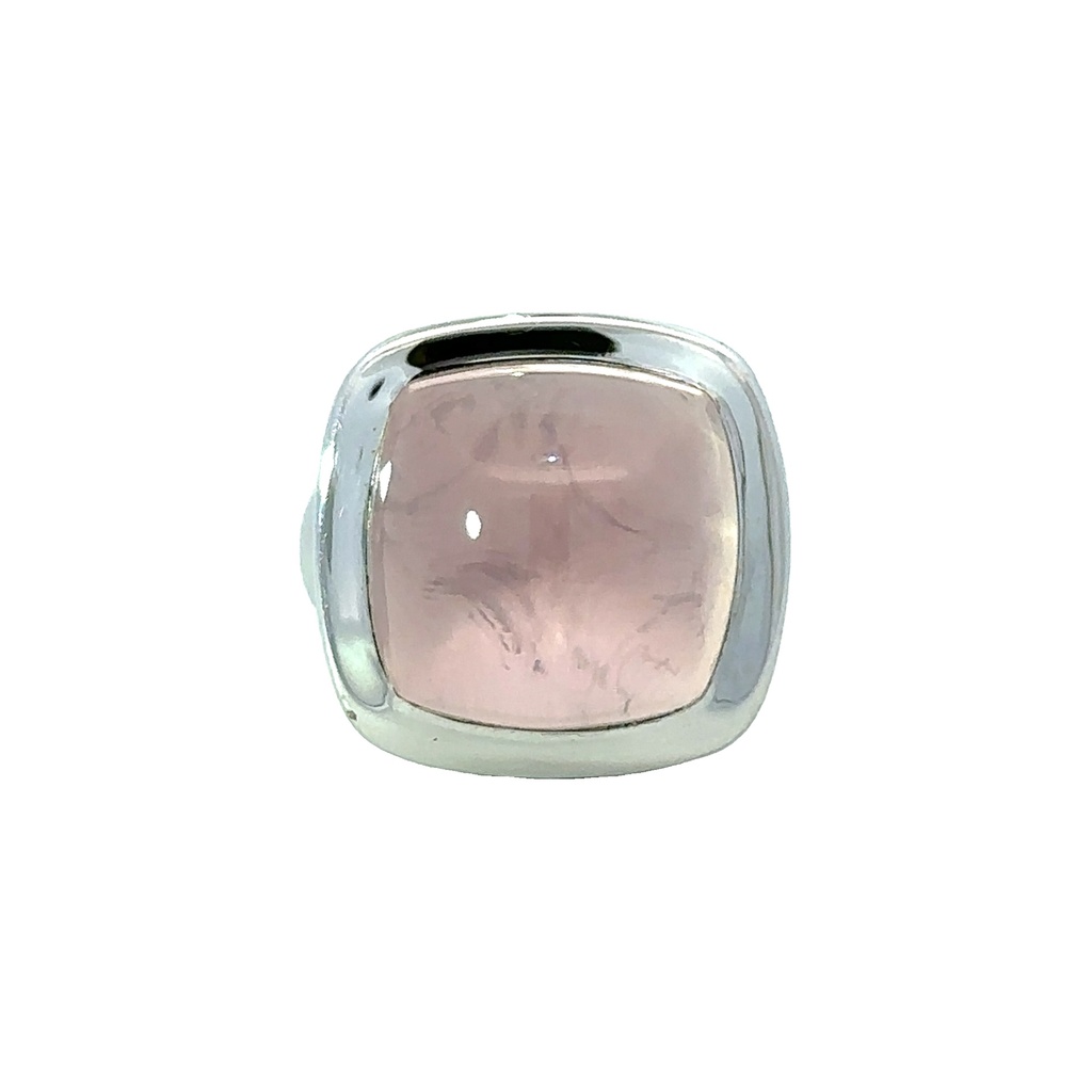 Rose Quartz 18ct White Gold Ring