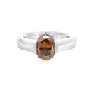 Champagne Diamond 18K White Gold Ring