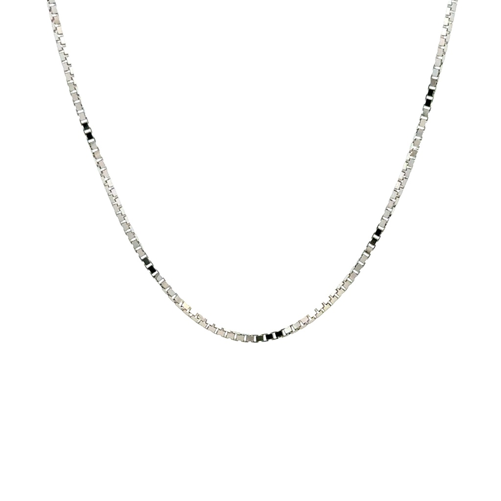 Box Chain Necklace | 50cm 18ct White Gold