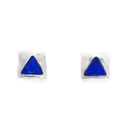 Solid Opal Stud Earrings In Sterling Silver