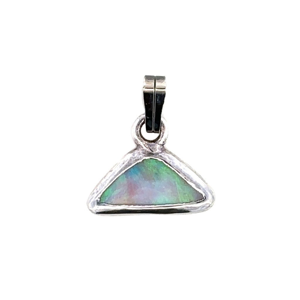 Triangular Opal Pendant Set In Sterling Silver